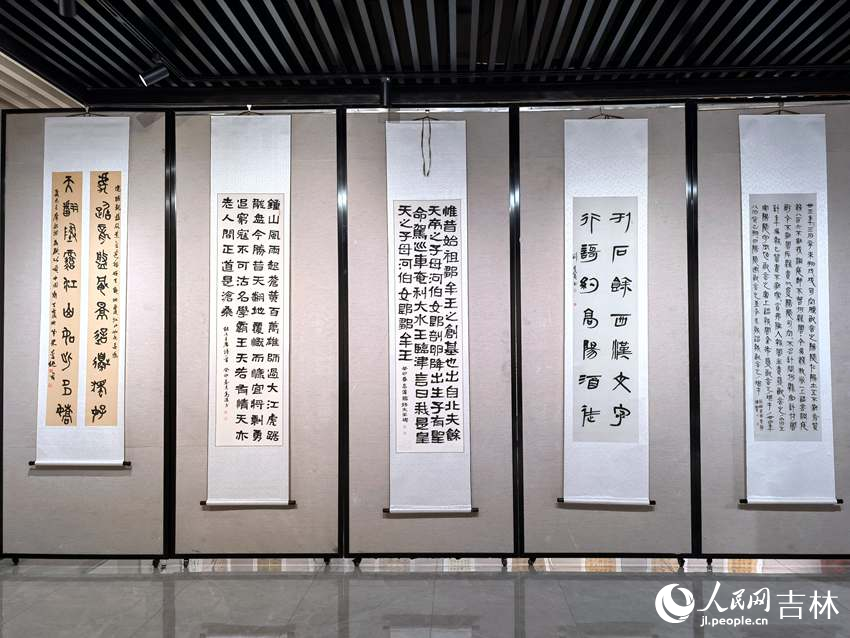 柳河縣新時代文明實踐中心書法作品展。人民網記者 馬俊華攝