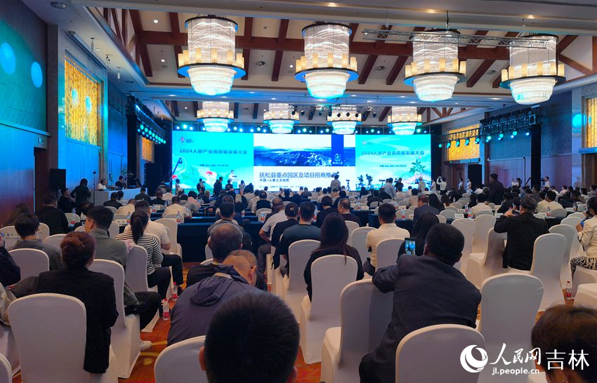 撫松縣委副書記、縣長劉懷輝推介重點園區及項目招商。人民網記者 馬俊華攝