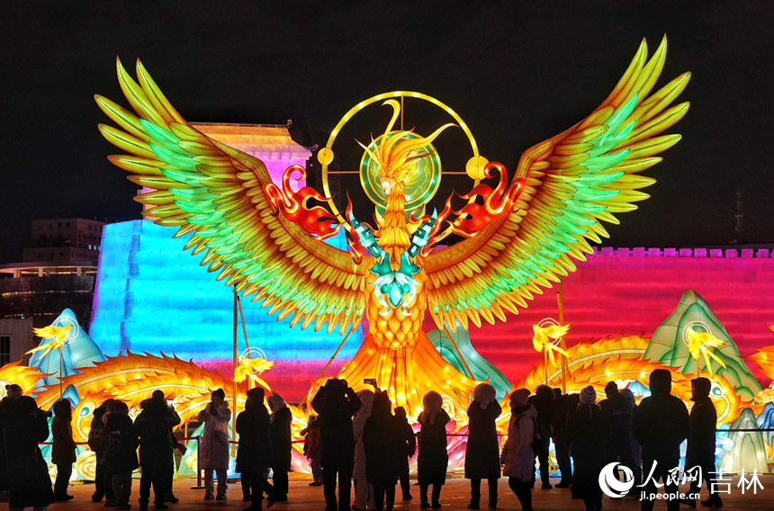 近日，長春世界雕塑園內一組組花燈驚艷亮相，吸引著大批游客觀光打卡。人民網記者 李洋攝