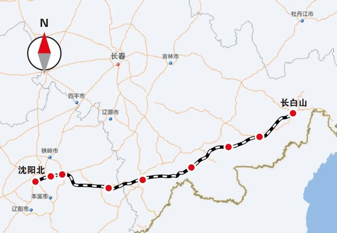 沈白高鐵線路圖。