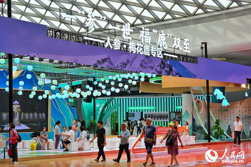 第十五屆中國—東北亞博覽會人參·梅花鹿專區。人民網記者 李洋攝